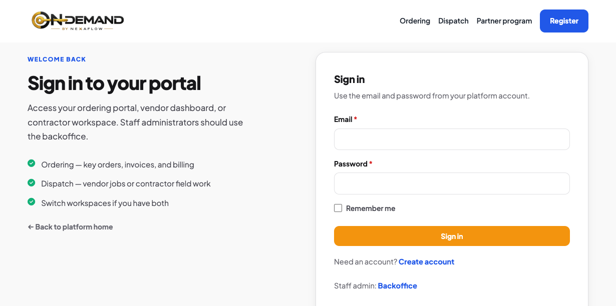 Portal login